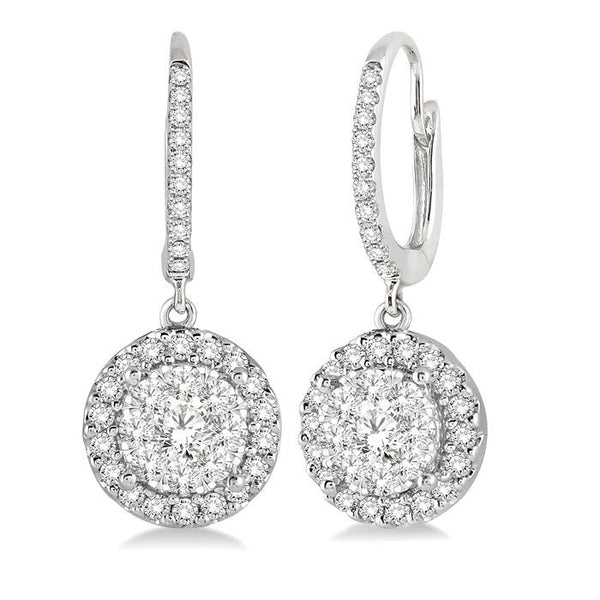 5/8 Ctw Round Cut Diamond Shine Bright Earrings in 14K White Gold