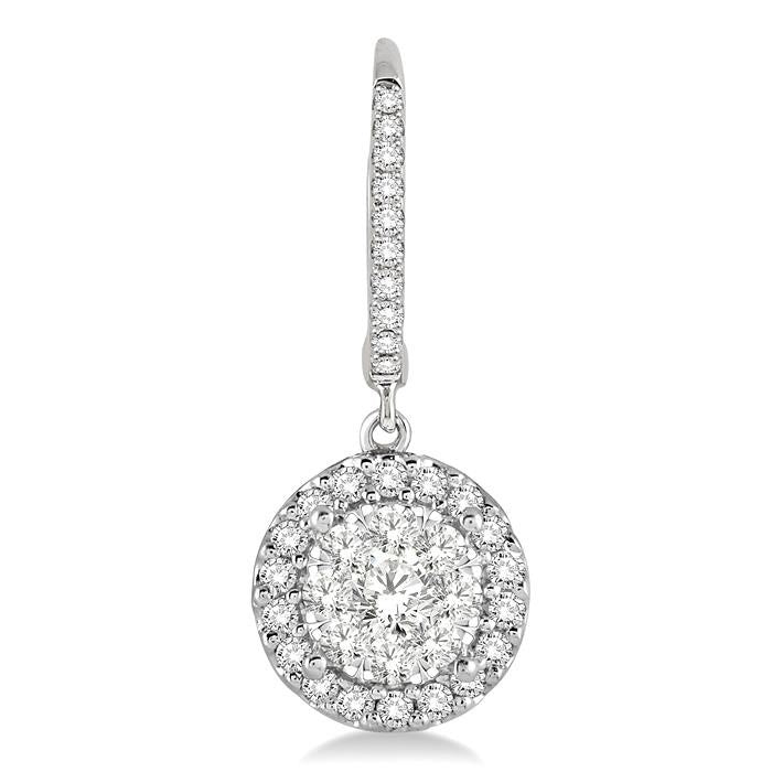 5/8 Ctw Round Cut Diamond Shine Bright Earrings in 14K White Gold