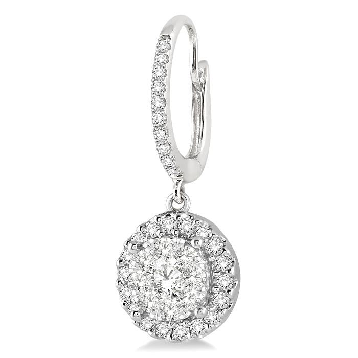 5/8 Ctw Round Cut Diamond Shine Bright Earrings in 14K White Gold