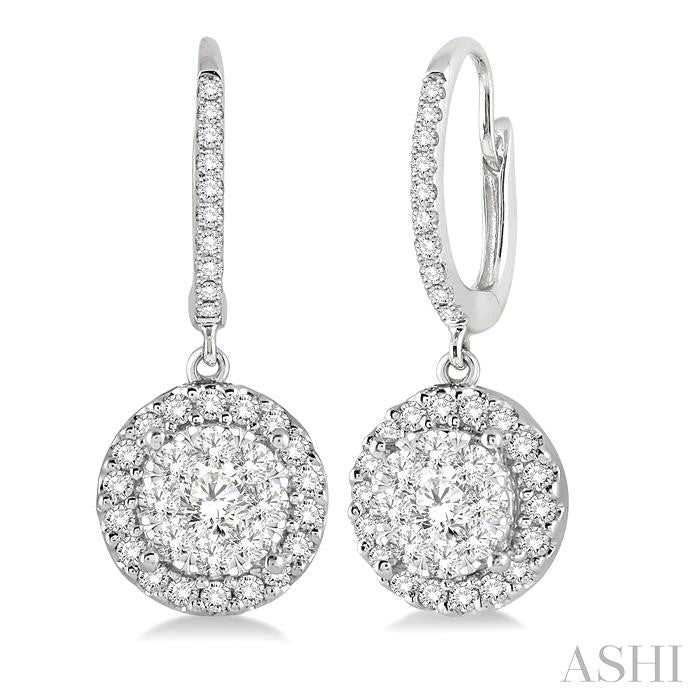 5/8 Ctw Round Cut Diamond Shine Bright Earrings in 14K White Gold