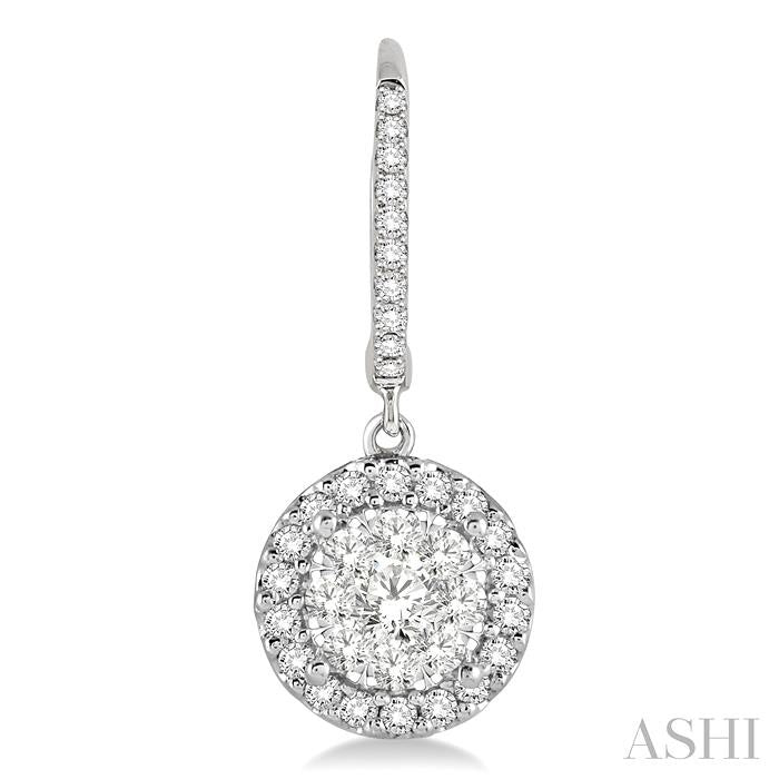 5/8 Ctw Round Cut Diamond Shine Bright Earrings in 14K White Gold