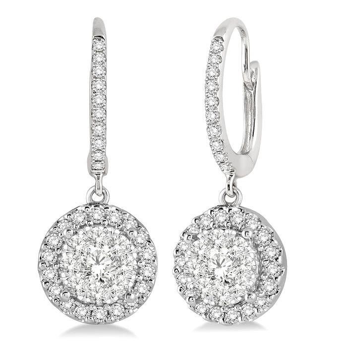 3/8 Ctw Round Cut Diamond Shine Bright Earrings in 14K White Gold