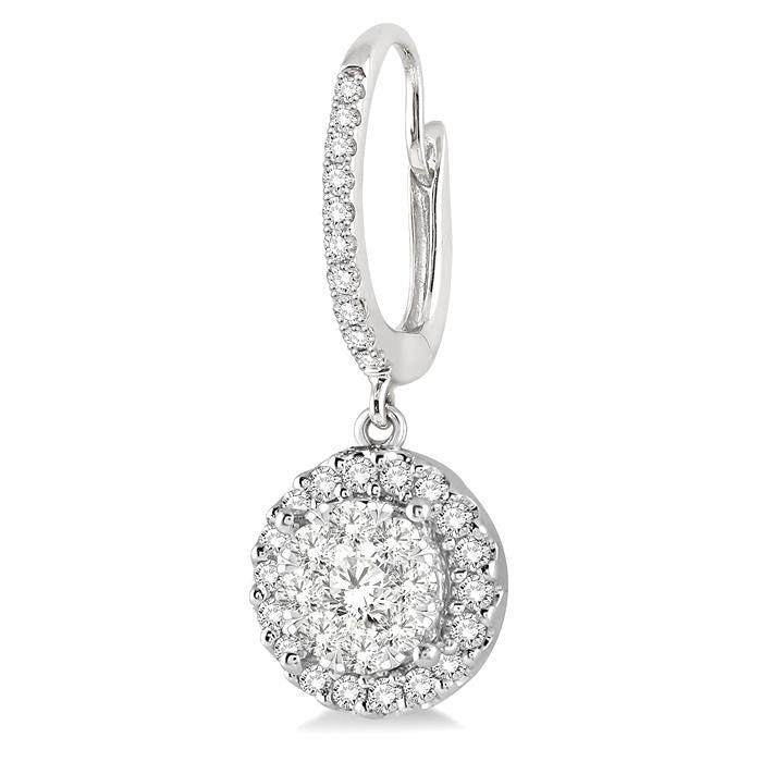 3/8 Ctw Round Cut Diamond Shine Bright Earrings in 14K White Gold