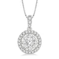1/3 Ctw Round Cut Diamond Shine Bright Pendant in 14K White Gold with Chain