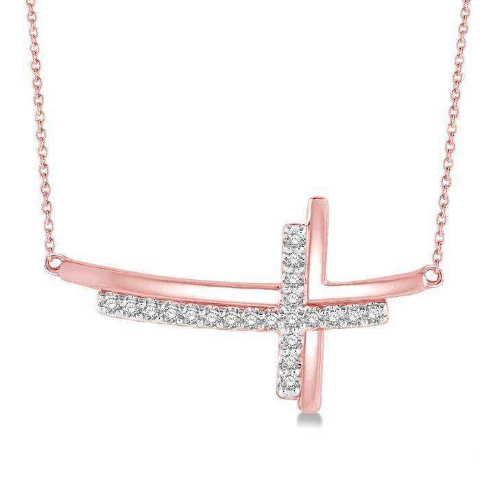 Willow Lysandra Sideway Cross Diamond Fashion Pendant
