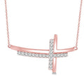 Willow Lysandra Sideway Cross Diamond Fashion Pendant
