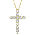 1 1/2 Ctw Round Cut Diamond Cross Fashion Pendant With Chain in 18K Yellow Gold