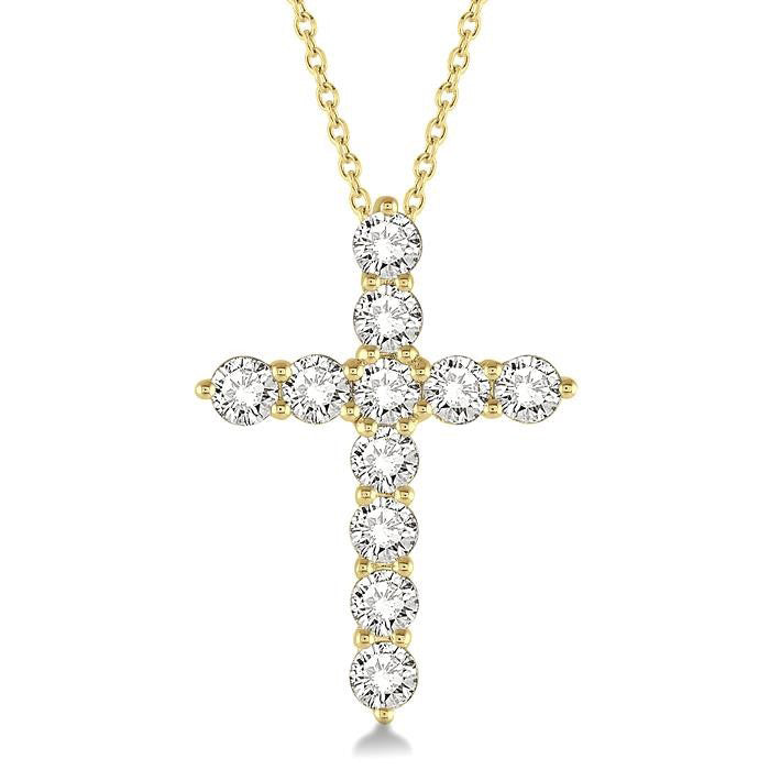 Zinnia Jasper Cross Diamond Fashion Pendant