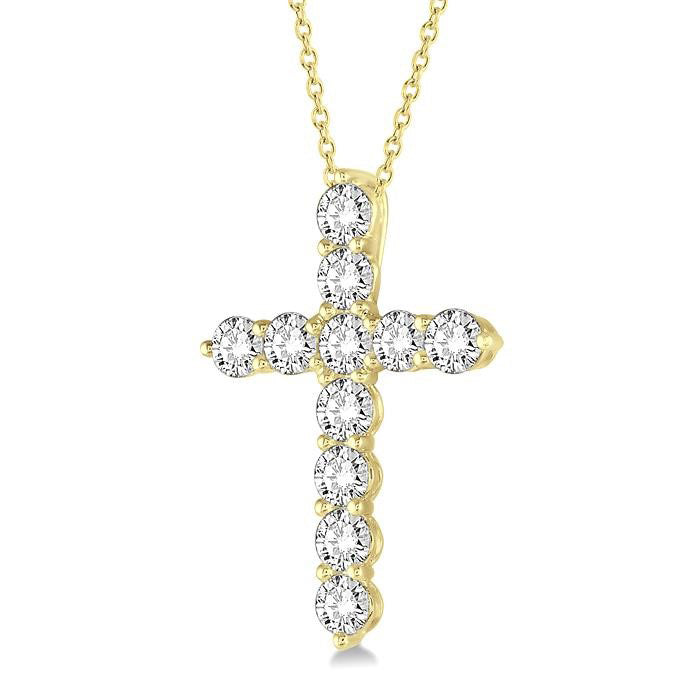 Zinnia Jasper Cross Diamond Fashion Pendant