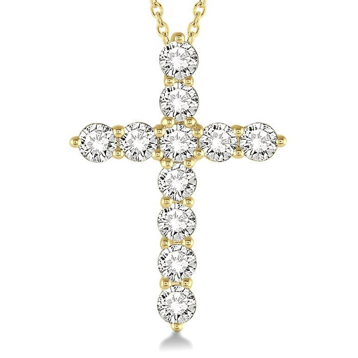 Zinnia Jasper Cross Diamond Fashion Pendant