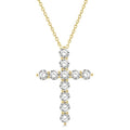 4 Ctw Round Cut Diamond Cross Pendant in 14K Yellow Gold with Chain