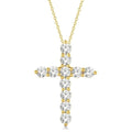 1 Ctw Round Cut Diamond Cross Pendant in 14K Yellow Gold with Chain
