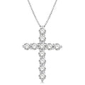 1 Ctw Round Cut Diamond Cross Fashion Pendant With Chain in Platinum
