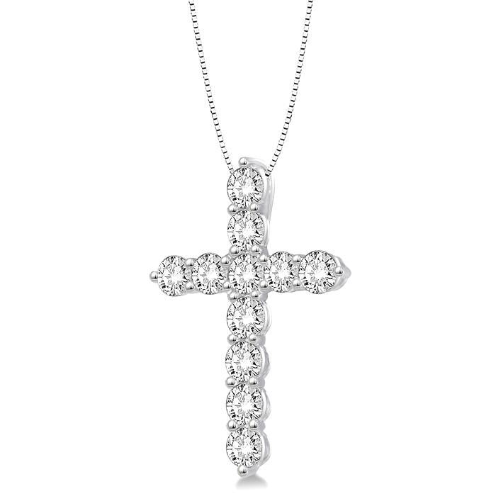 Lilith Orchid Cross Diamond Fashion Pendant