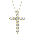 3/4 Ctw Round Cut Diamond Cross Pendant in 14K Yellow Gold with Chain