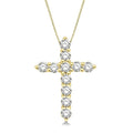 1/2 Ctw Round Cut Diamond Cross Pendant in 14K Yellow Gold with Chain