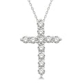 1/2 Ctw Round Cut Diamond Cross Pendant in 14K White Gold with Chain