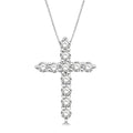 1/2 Ctw Round Cut Diamond Cross Fashion Pendant With Chain in Platinum
