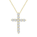 1/3 Ctw Round Cut Diamond Cross Pendant With Chain in 14K Yellow Gold