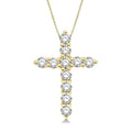 1/4 Ctw Round Cut Diamond Cross Pendant in 14K Yellow Gold with Chain