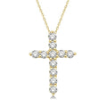 1/4 Ctw Round Cut Diamond Cross Pendant With Chain in 14K Yellow Gold