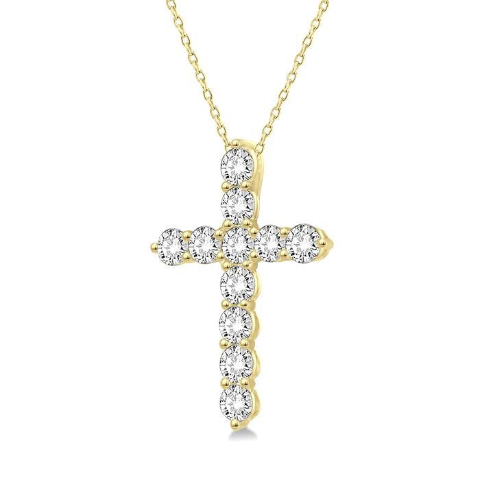 Indigo Minerva Cross Diamond Fashion Pendant