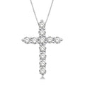 1/4 Ctw Round Cut Diamond Cross Fashion Pendant With Chain in Platinum