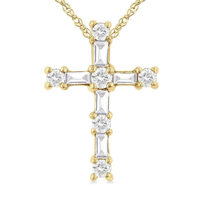 Poise Halcyon Cross Diamond Fashion Pendant