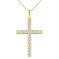 Pave-Set Cross Diamond Fashion Pendant