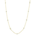1 Ctw Bezel Set Mixed Cut Diamond Station Necklace in 14K Yellow Gold