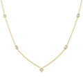 Mixed Shape Bezel Set Diamond Station Necklace