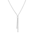 5 Ctw Split Y-Shape Baguette and Round Cut Diamond Lariat Necklace in 14K White Gold