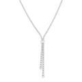 5 Ctw Split Y-Shape Baguette and Round Cut Diamond Lariat Necklace in 14K White Gold