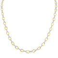 Bold Oval Shape Link Diamond Fashion Necklace