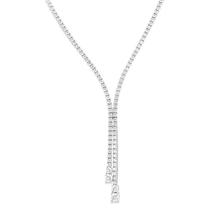 4 1/2 Ctw Y-Split Round Cut Diamond Lariat Necklace in 14K White Gold