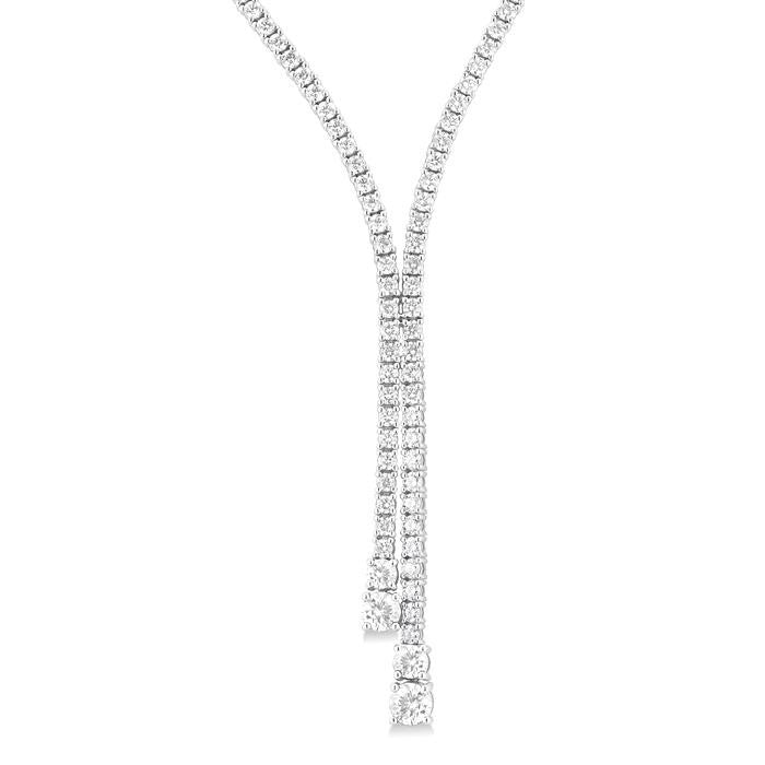 4 1/2 Ctw Y-Split Round Cut Diamond Lariat Necklace in 14K White Gold