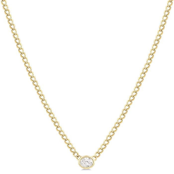 Paragon Tivoli Oval Shape Curb & Cuban Diamond Fashion Necklace