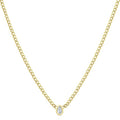 1/5 Ctw Bezel Set Pear Cut Diamond Curb Link Fashion Necklace in 14K Yellow Gold