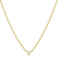 Pear Shape Bezel Curb & Cuban Diamond Fashion Necklace