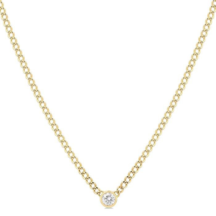 Echo Selene Round Shape Curb & Cuban Diamond Fashion Necklace