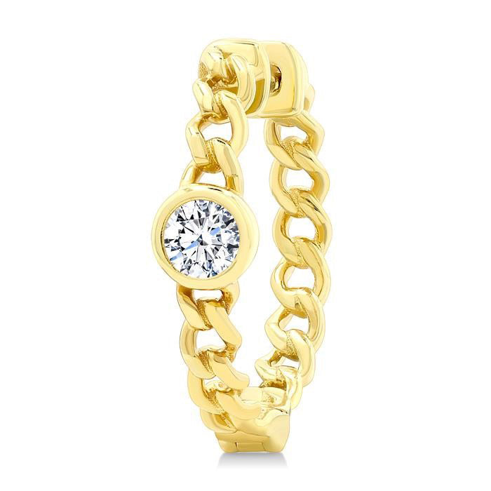 Round Shape Curb & Cuban Diamond Fashion Hoop Earrings