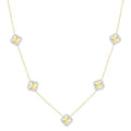 Clover Fluted Diamond Station Necklace