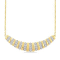Ribbed Diamond Dome Necklace