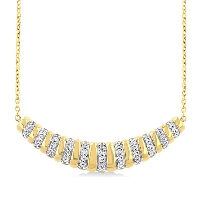 Ribbed Diamond Dome Necklace