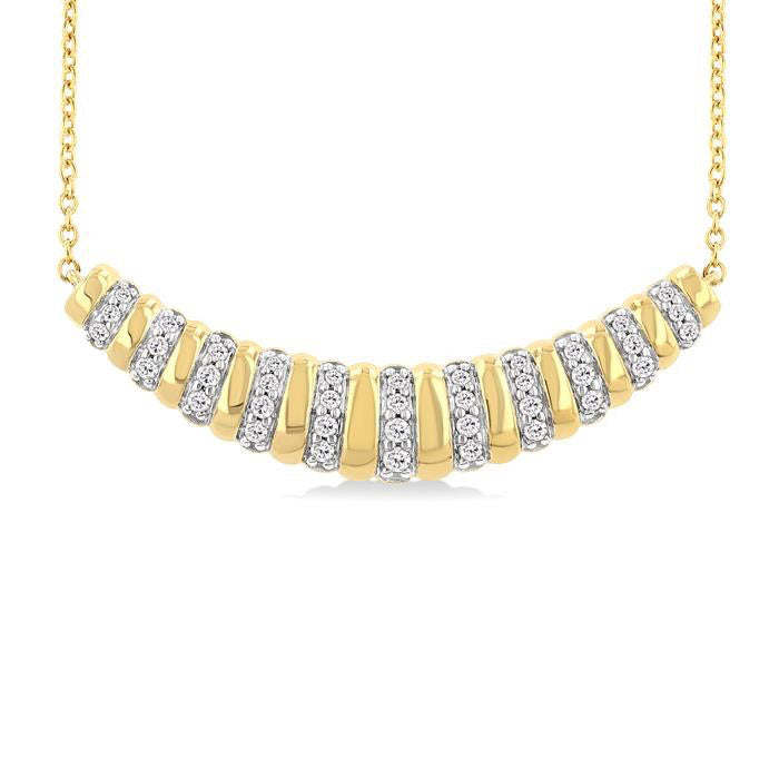 Ribbed Diamond Dome Necklace