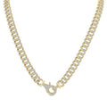 8 Ctw Round Cut Diamond Cuban Link Necklace in 14K Yellow Gold