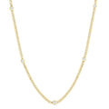 Round Shape Bezel Curb & Cuban Station Diamond Necklace