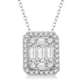 Ember Quorra Emerald Shape Halo Fusion Diamond Pendant
