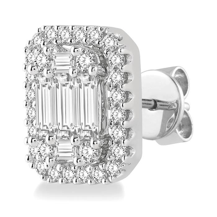 OraNoDor LinDorLo 14K White Gold Diamond Pave Earrings