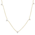 1/2 Ctw Trio Round Cut Diamond Station Necklace in 14K Yellow Gold